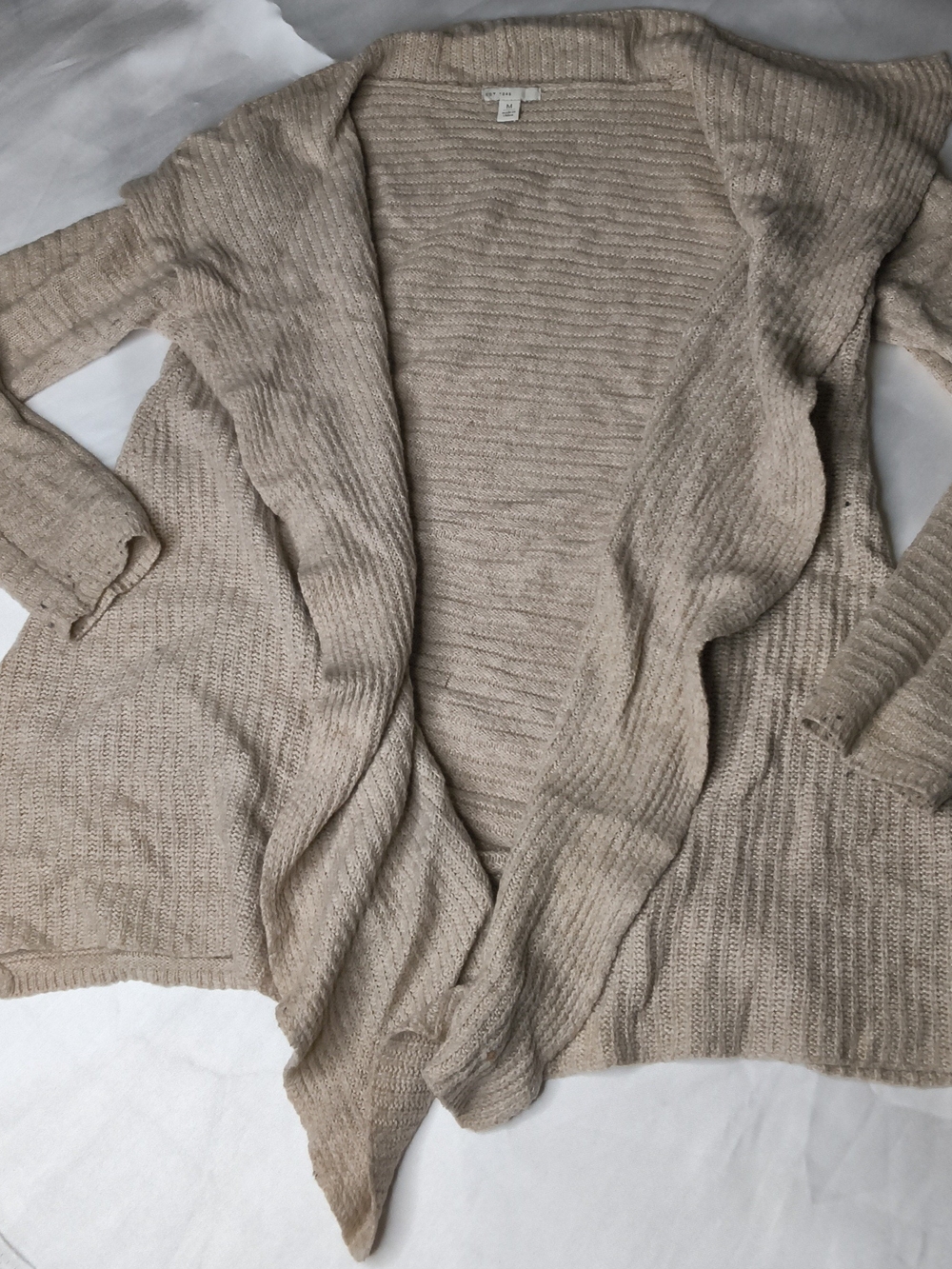 Cozy Open-Front Women's Sweater Cardigan in Beige